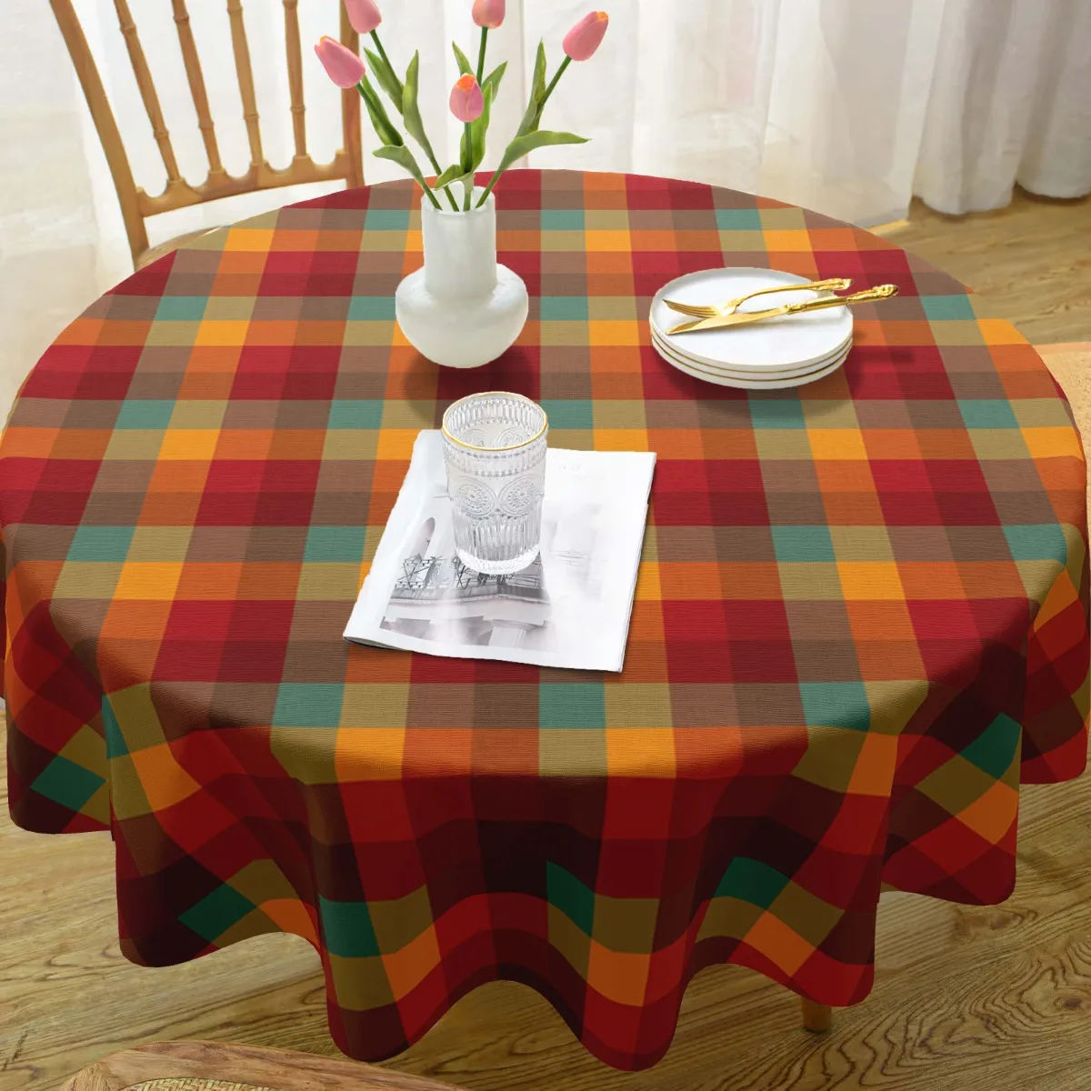 One-piece red checkered tablecloth, suitable for picnic parties, etc.