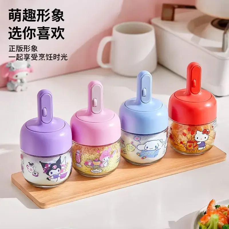 Sanrio Hello Kitty My Melody Ins Seasoning Pot Cute Cartoon Cinnamoroll Kawaii Ins Kitchen Sealed Bottle Lovely Gifts for Kids