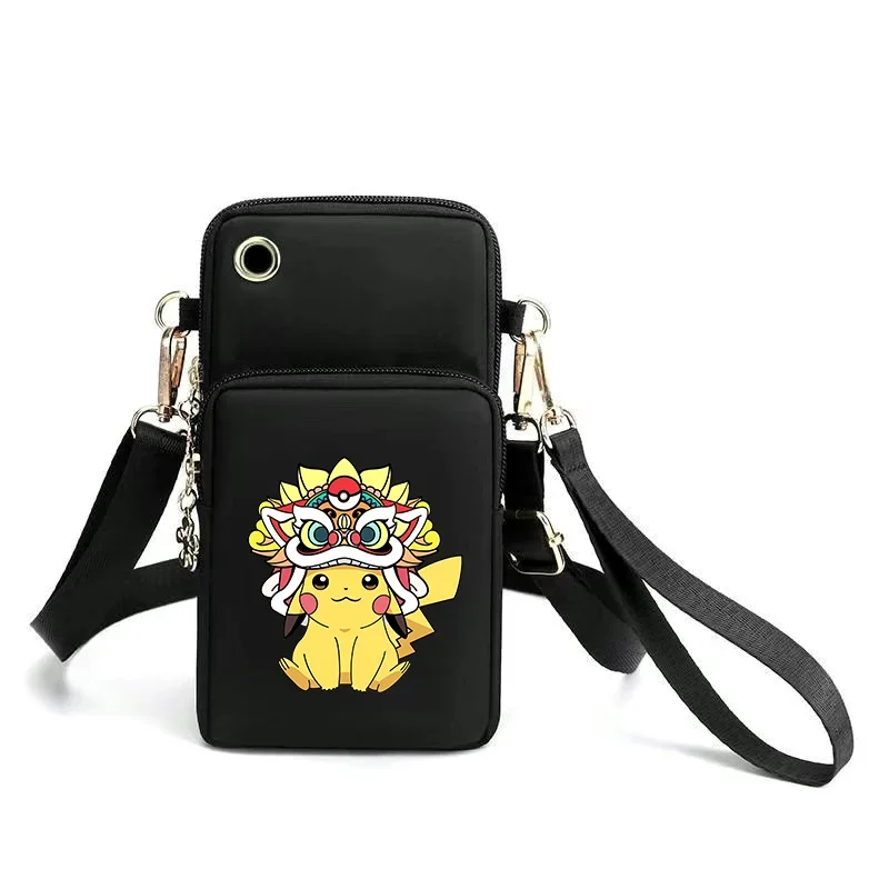 Pokemon New Style Mobile Phone Bag Pikachu Women Crossbody Bags Cute Cartoon Printed Hanging Coin Purse Vertical Handbag Unisex