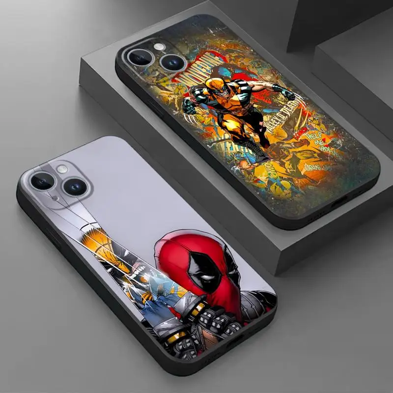 Marvel Deadpool And Wolverine Phone Case for Apple iPhone 16 15 14 13 12 11 pro Max 13 12 Mini XS XR X 7 8 plus Silicone Cover