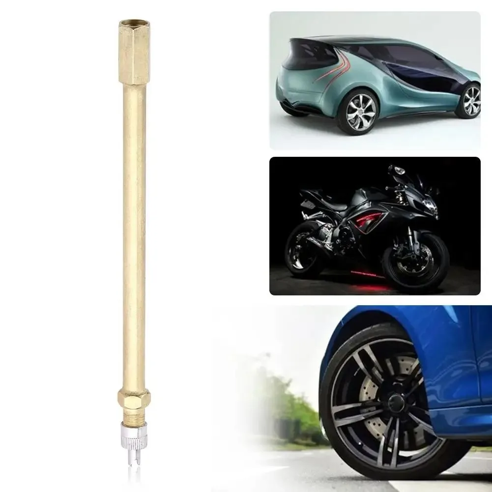 140mm Car Auto Truck Brass Wheel Tire Valve Cap Tyre Stem Extension Extender Tire Inflation Valve Stem Extender Automobiles Tool