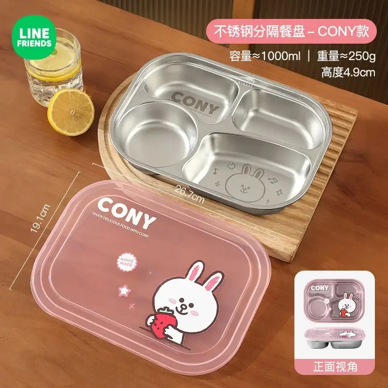 

LINE FRIENDS Brown Cony anime cartoon cute bento box kawaii for students and home use portable multi-compartment lunch box gift