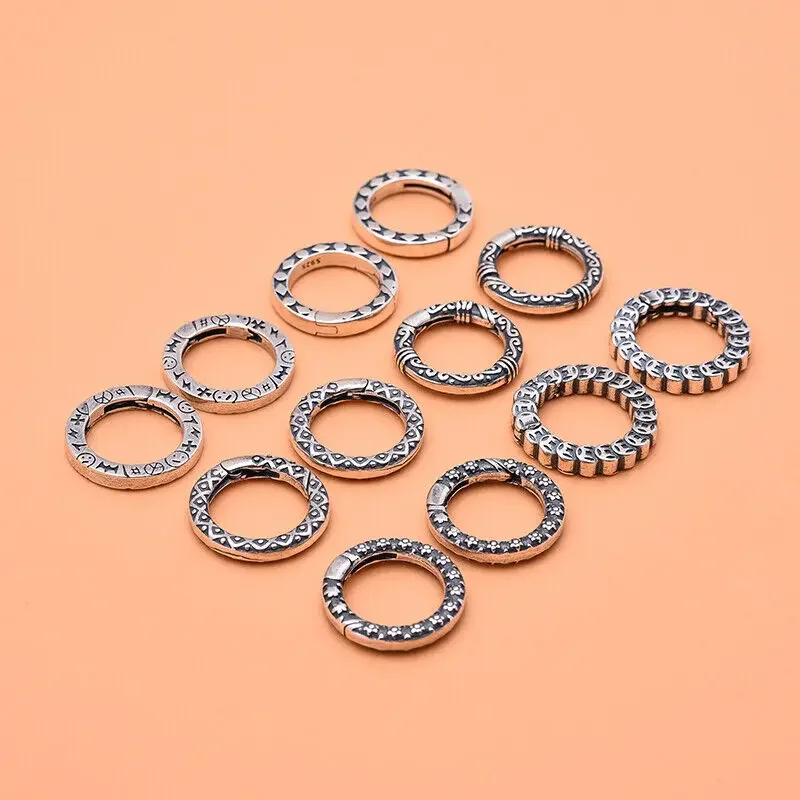 925 Sterling Silver Jewelry Buckle Accessories Copper Coins Spring Fastener Connection Buckle Handmade DIY Ingredients