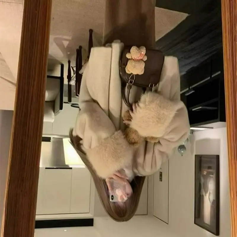 

Модная женская куртка из искусственного меха норки в корейском стиле, осень-зима 2026: повседневная, универсальная, свободного кроя, элегантная, экологичная