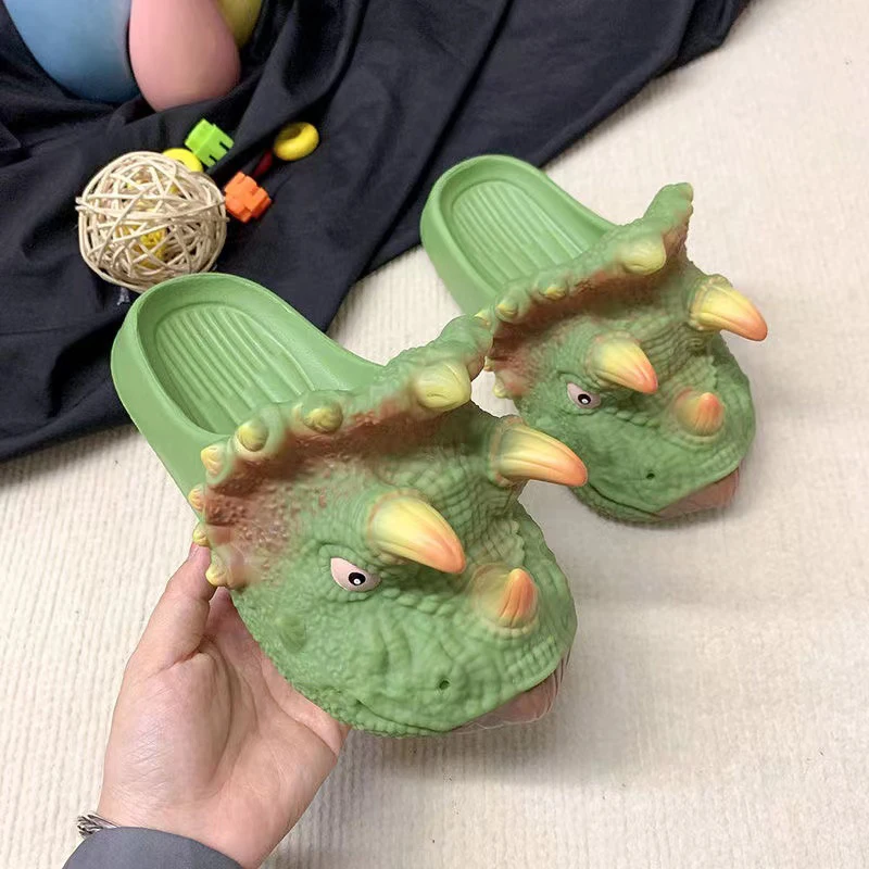 Children's Slipper For Boy Girls 2024 New Funny Creativity 3D Dinosaur Slippers Summer Cloud Slippers Outdoor Beach Sandal