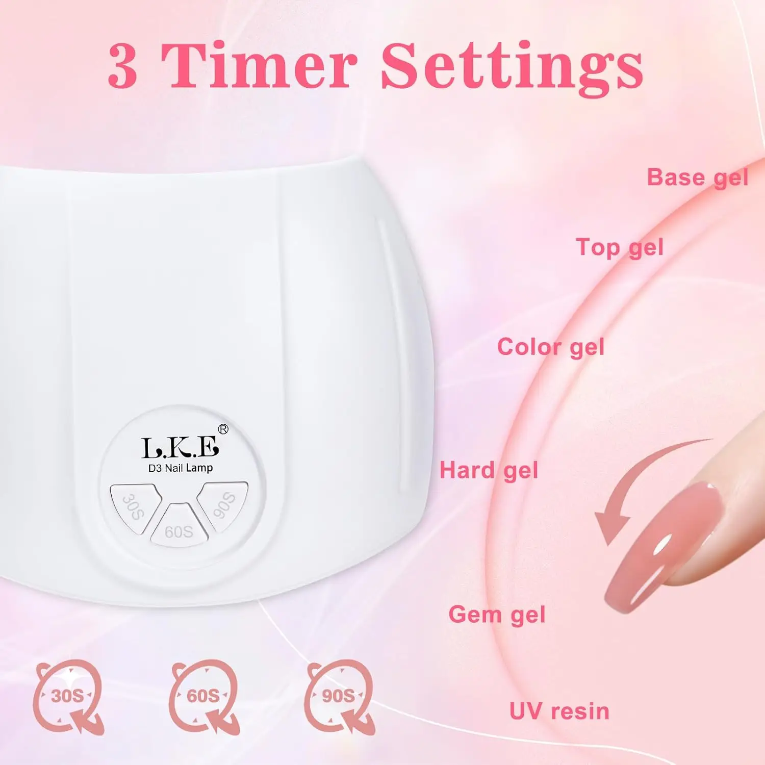 مصباح أظافر بالأشعة فوق البنفسجية 72 وات مع 21 قطعة من الخرز وقاعدة/مجموعة معطف علوي #2