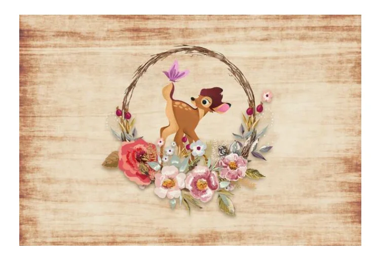 Фон для фотосъемки с изображением розового цветка и оленя для девочек