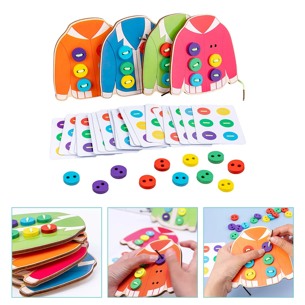 Educational Lacing Beads DIY Toys Toddler Early Tie Shoelaces Button Board Plaything Child Threading and