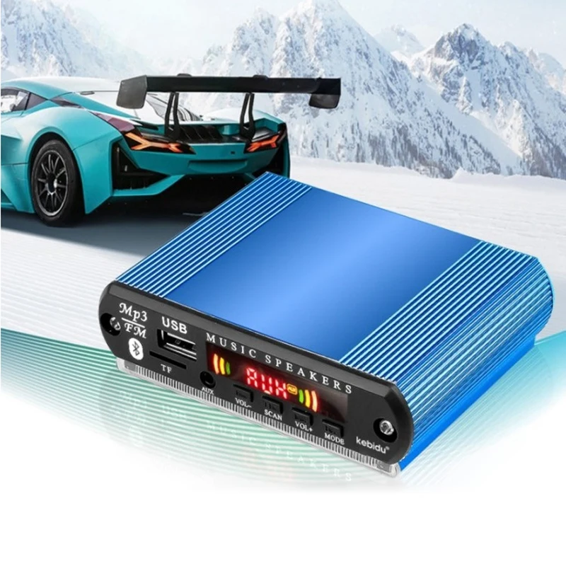 2X15W Amplifier MP3 Player Bluetooth Decoder Board 12V Bluetooth 5.0 Car FM Radio Module Support TF USB AUX