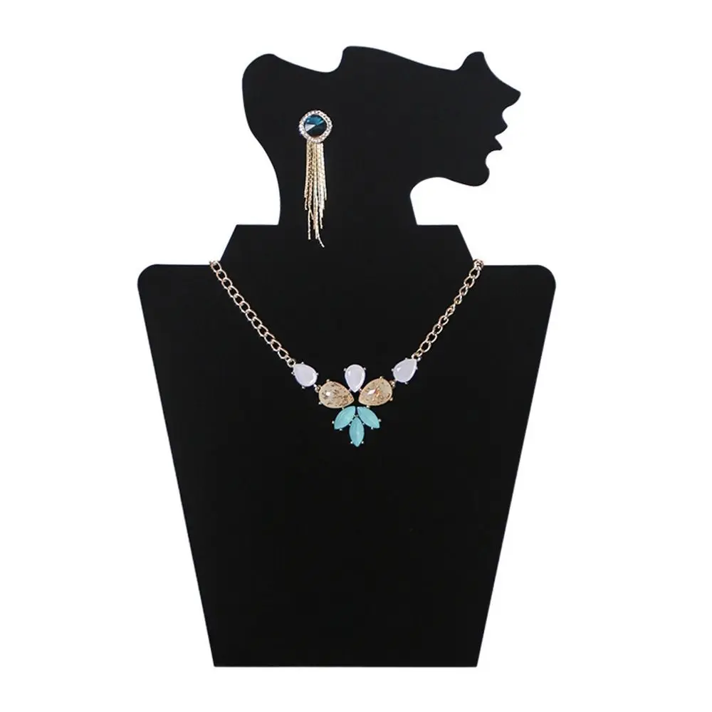 Stof Mannequin Sieraden Display Stand Zijgezicht Mannequin Unieke Sieraden Opbergrek Houder Hoofd Buste Portret
