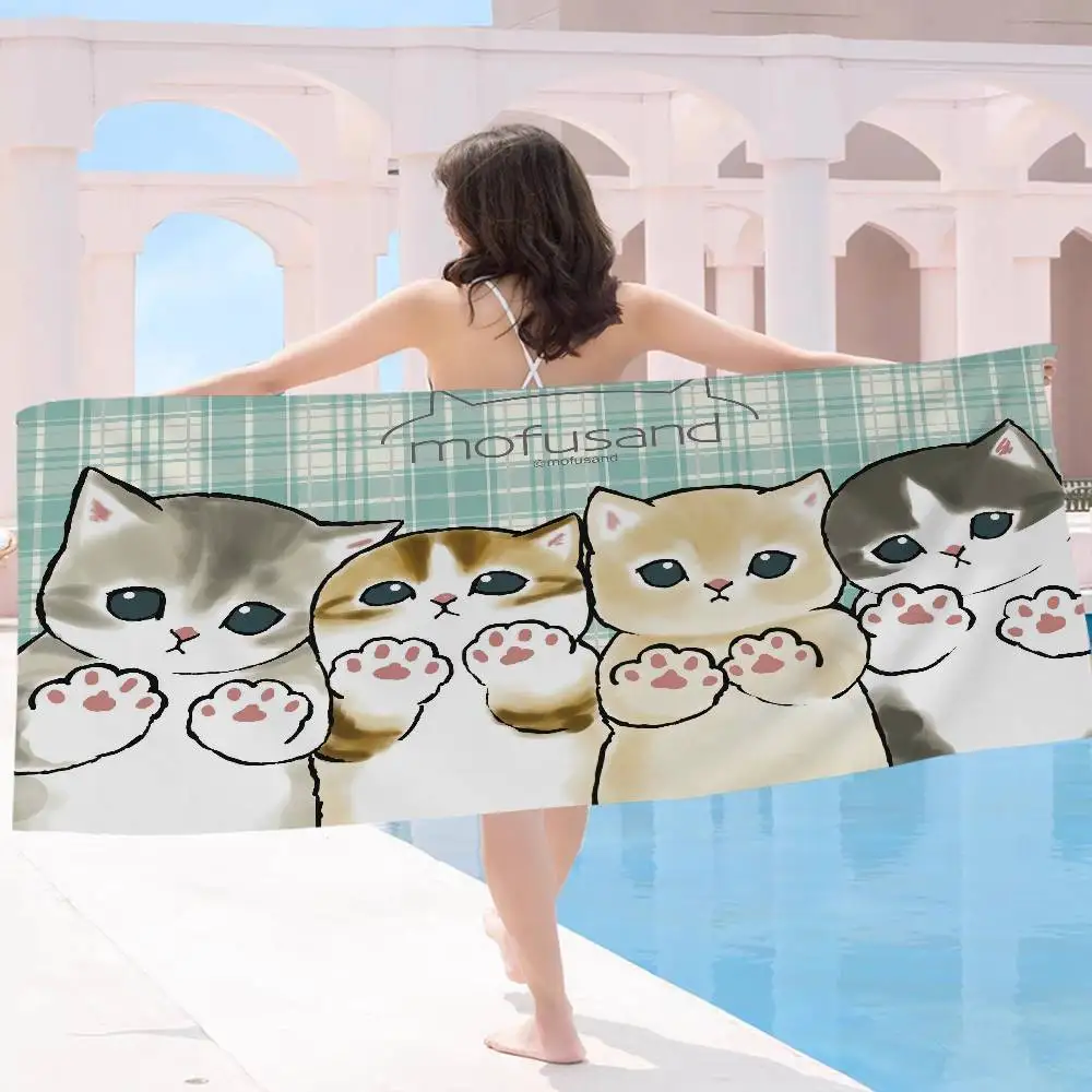 Funny Cat Mofusand Big Microfiber Beach Towels Quick Dry Towel Sand Beach Towels Pool Towel For Travel Swim Pool Yoga
