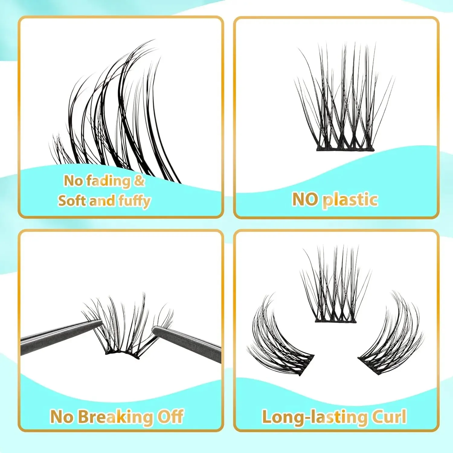 AlLAlSHl Wholesale Soft Ribbon Segmented False Bundles Eyelashes DlY Individual Clusters Lash Extensions Faux Mink Lashes