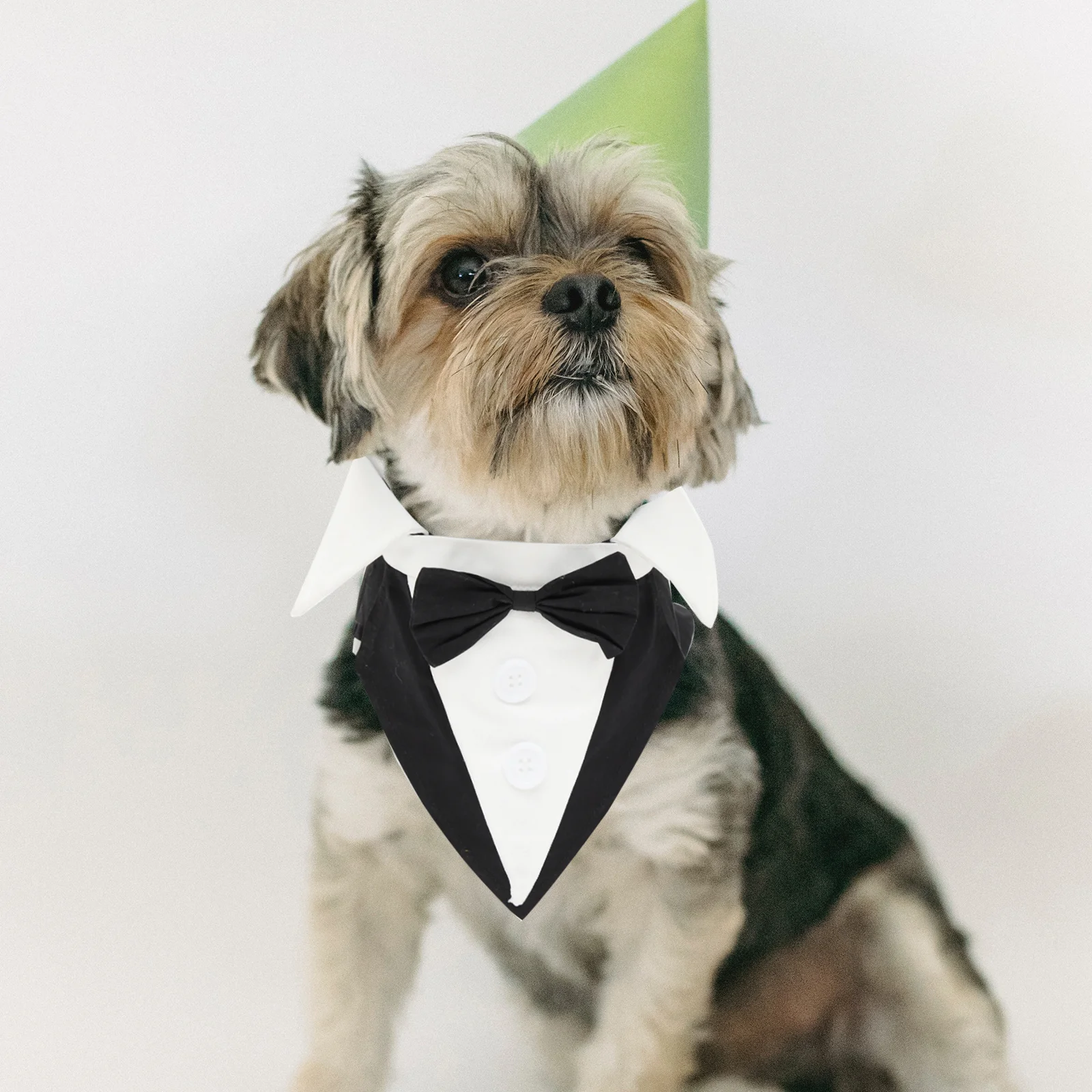 

Pet Dog Formal Tuxedo Black Bow Tie Decorative Buttons Comfortable Wedding Suit Stylish Pet Clothes Dog Clothes