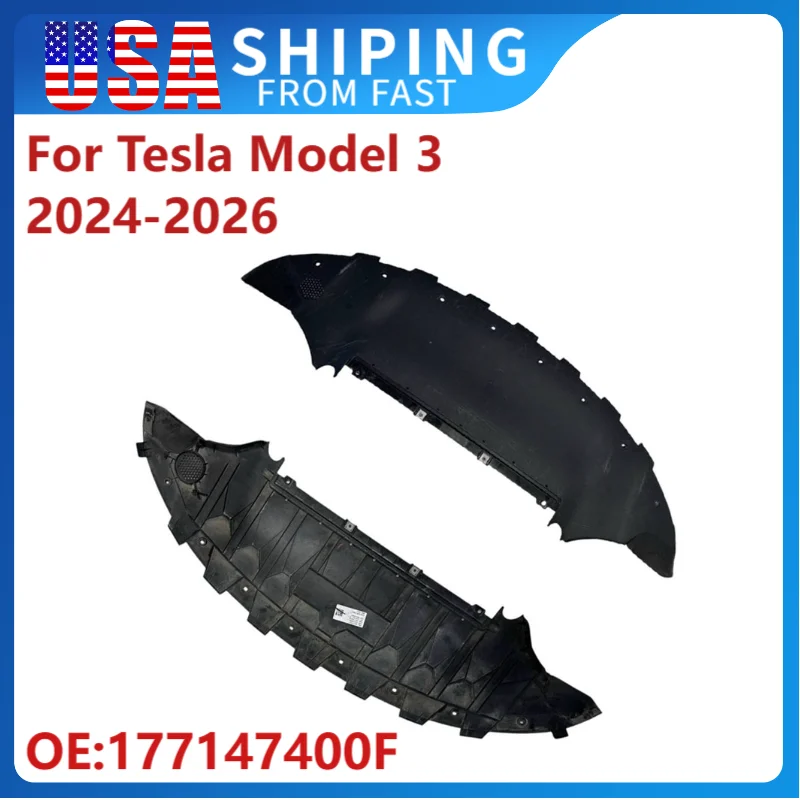 

Front Bumper Lower Splash Shiled Valance Cover Fit For Tesla Model 3 2024-2026 177147400F Lower guard plate Car Accessories