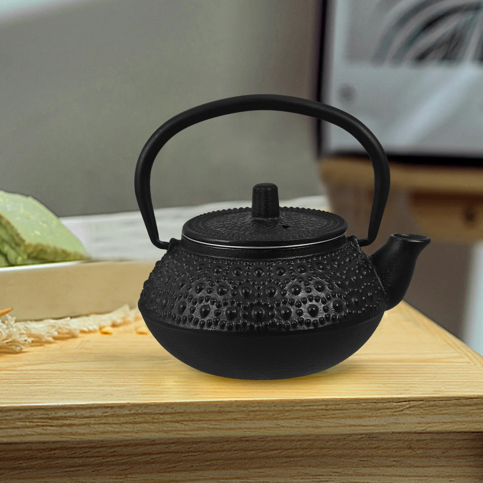 

0.3L Cast Iron Teapot Sturdy and Elegant Design for Brewing Loose Leaf Tea Boil Water on Stove Top Compact Kettle for Personal