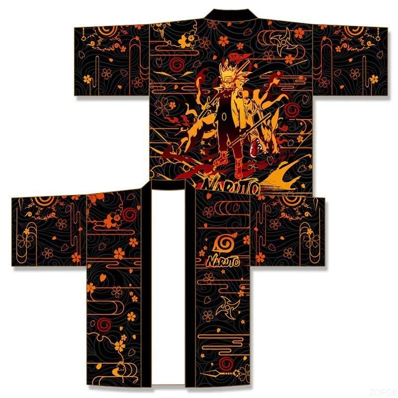 New Japanese Anime Ninja Uchiha Sasuke Susano'u Cloak, Woven Kimono Robe, 3D Printed Top