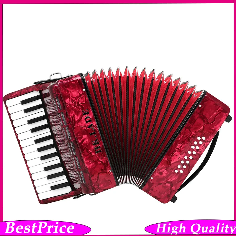 25-Key 16-Bass Piano Accordion – Handcrafted Hand-Tuned, Premium Bellows Comfortable Key Action Ideal for Students & Performers