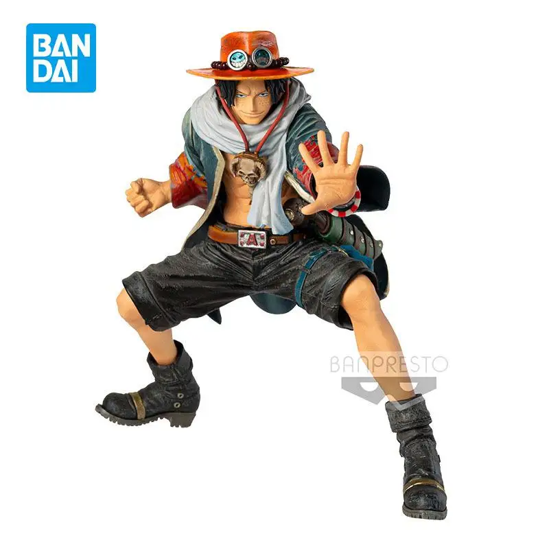 Original Bandai Banpresto One Piece Chronicle KOA Art King Desert Portgas D Ace Anime Action Figures Model Collection Gift Toys