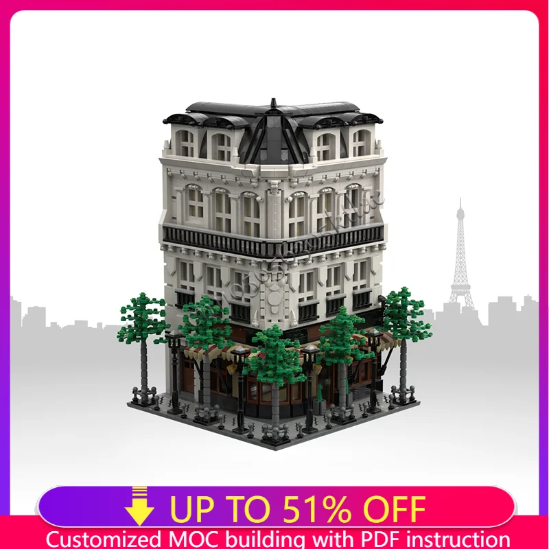 4204 PCS MOC Bakery And Coffee Shop Building Block Model Children Puzzle Educational Assembly DIY Popular Birthday Surprise Gift