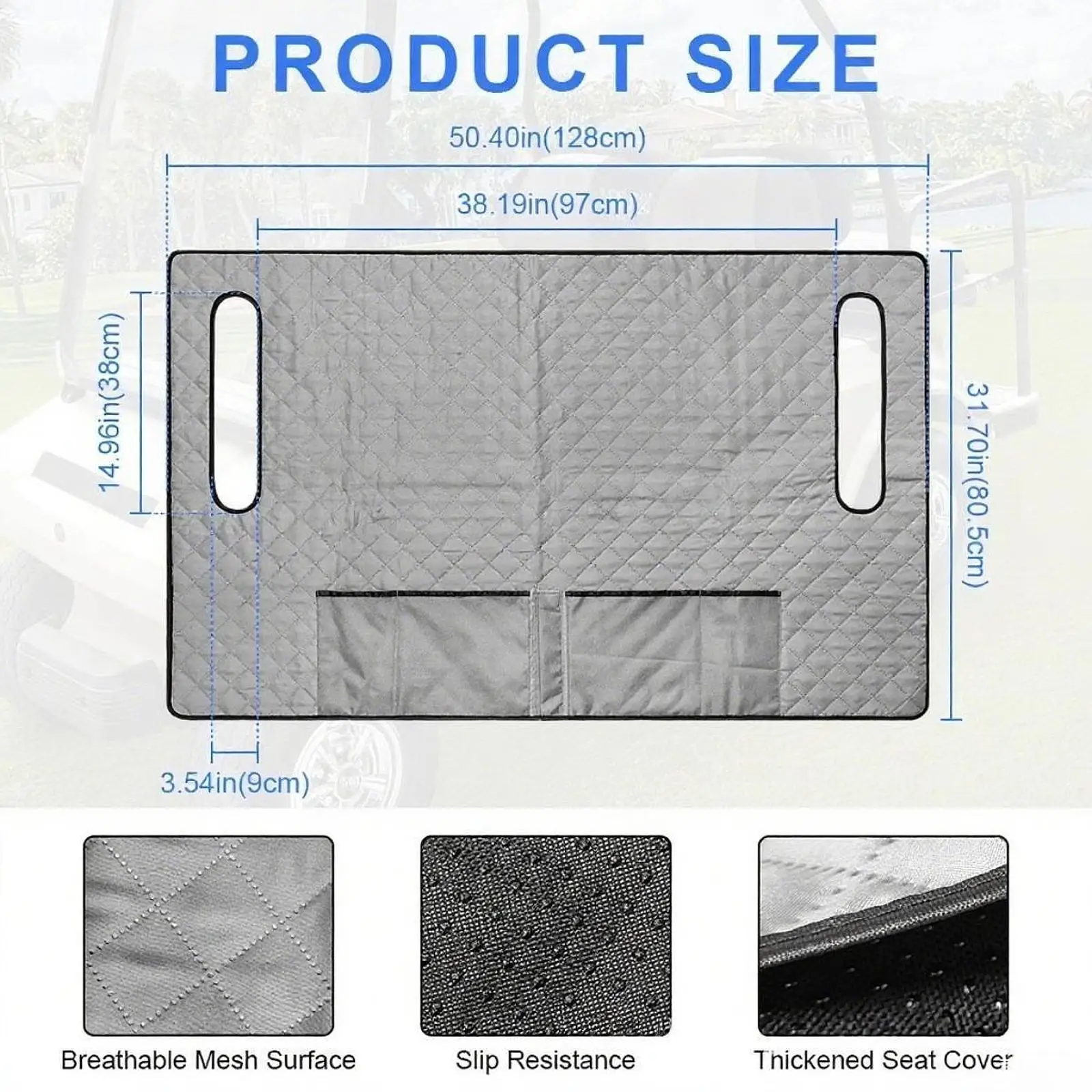 Portable Golf Cart Seat Cover Cozy Polyester Blanket Winter Cushion Golf Accessories for Club Car