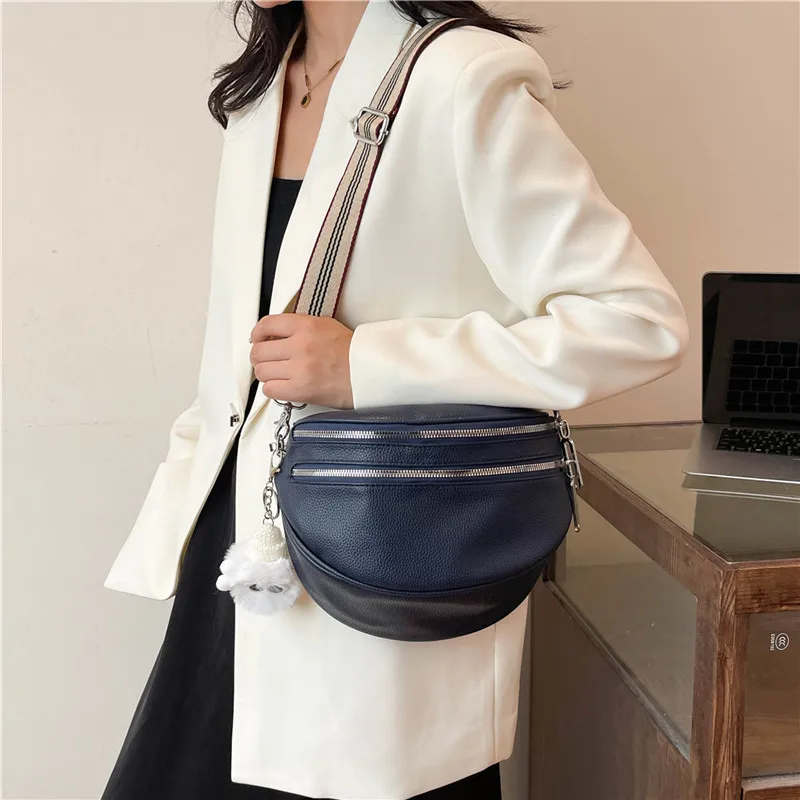 جلد ناعم السيدات السرج حقيبة Crossbody المألوف المرأة حقيبة صدر للرجال عالية الجودة الخصر حقيبة 2026 نموذج جديد حقيبة كتف محفظة