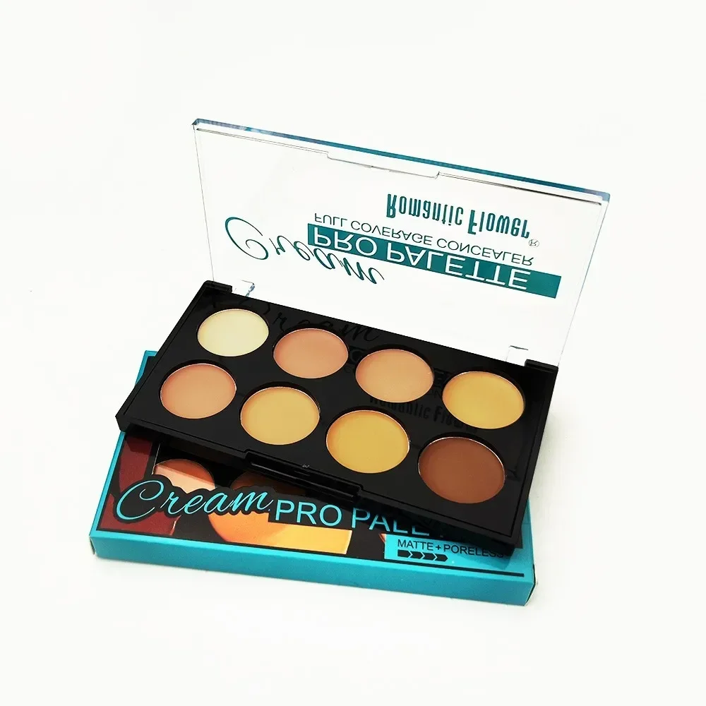8 kleuren concealerpalet met volledige dekking 3-in-1 contour fleuren waterdichte gezichtsmake-up - kleur correct voor donkere kringen en roodheid
