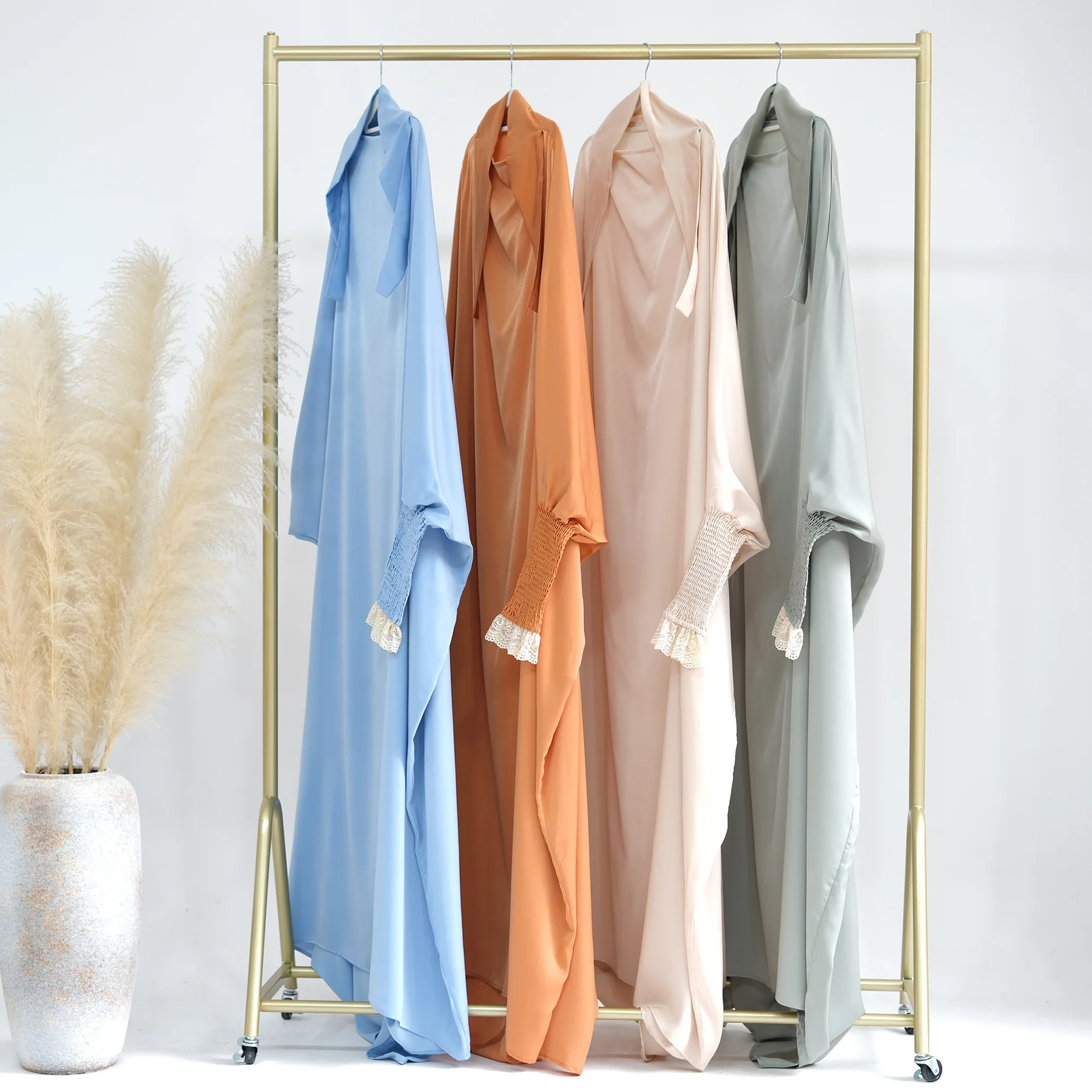 Muslimische Abaya Frauen Jilbab Islamische Kleidung Dubai Saudi Schwarze Robe Türkische Bescheidenheit Einteiliges Gebetskleid Mit Kapuze Smockärmel