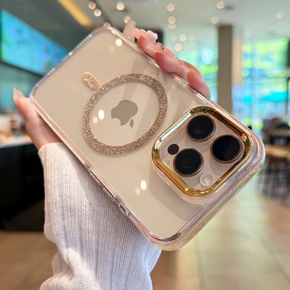 

Bling Bling Glitter Silicone Phone Case For iPhone 15 14 13 12 11 16 Pro Max 14 15 16 Plus Luxury Protector Shockproof Cover