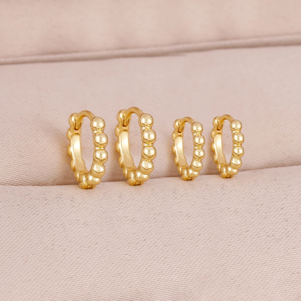 Elegant Ball Round Earrings for Women Luxury Stainless Steel Hoop Vintage Wedding Engagement Aesthetic Jewerly aretes 8MM/6MM