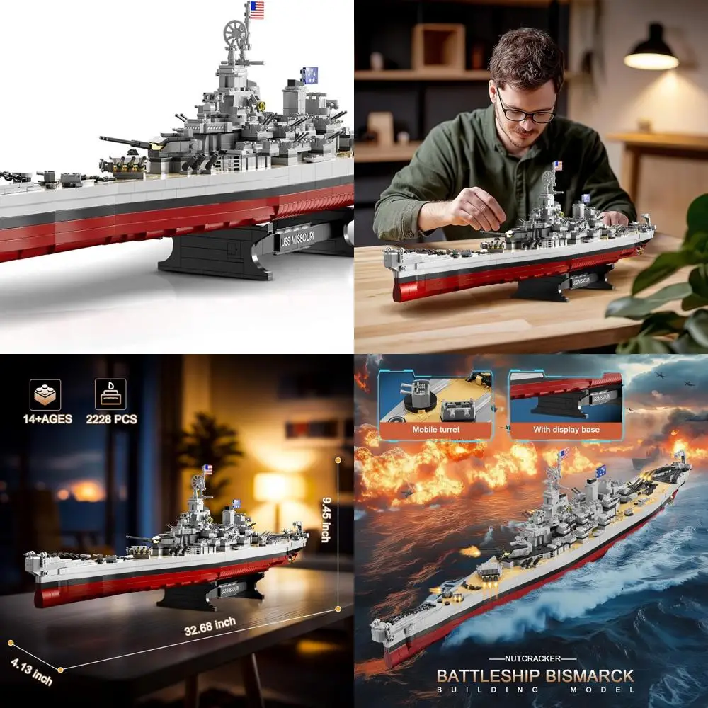 مجموعة نماذج سفينة حربية عسكرية MOC للبالغين، مجموعة عرض كبيرة مكونة من 2228 قطعة لهدايا عيد الميلاد أو أعياد الميلاد