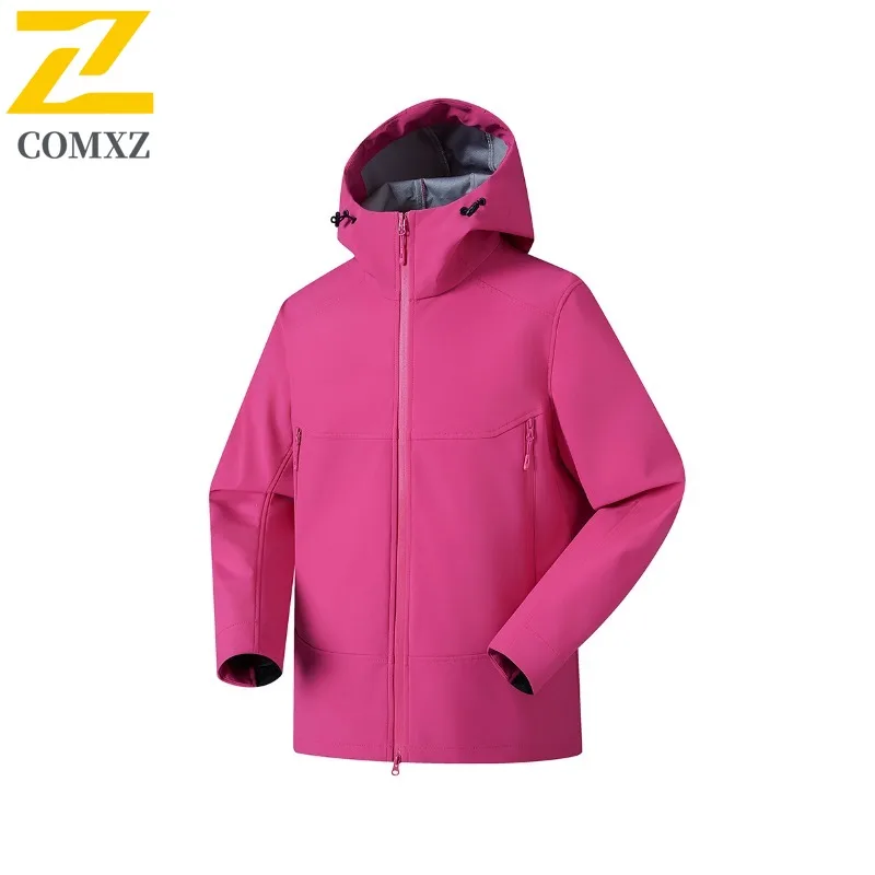 

COMXZ Мужская куртка Легкая минималистичная красивая ветровка с капюшоном для походов и приключений 2025 Удобный дорожный плащ