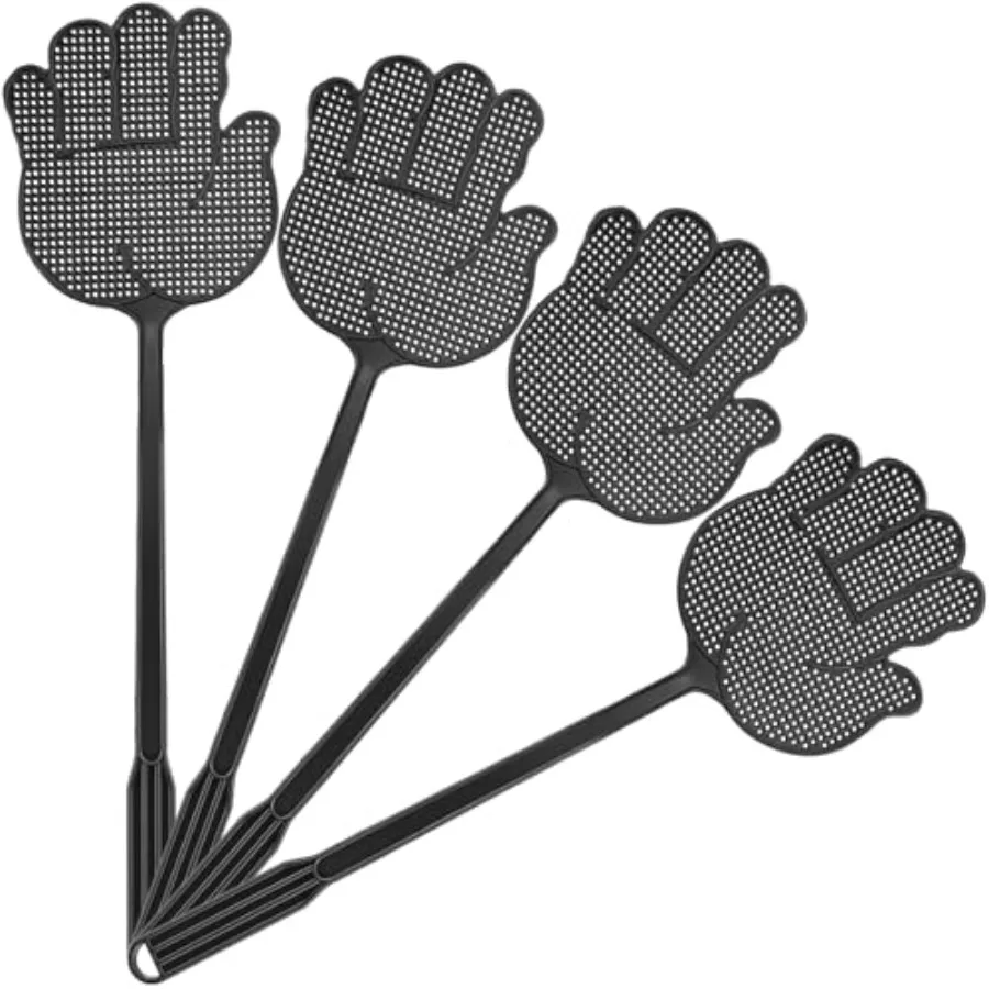 Heavy Duty Fly Swatter, Long Handle, Large swatting Surface, Easy to Catch, 4 Packs