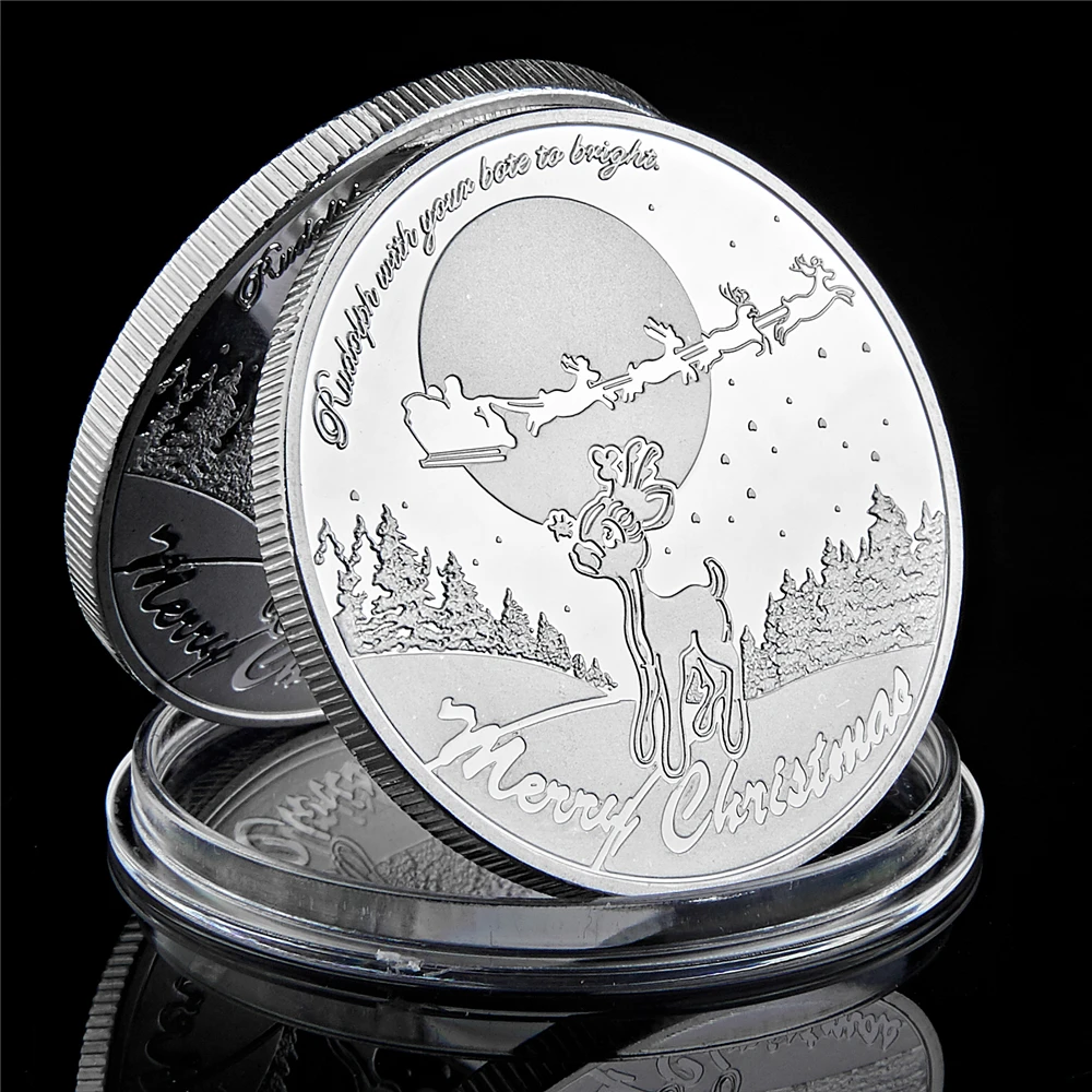 Santa Claus Merry Christmas Club Coin Santa Christmas Medallion Coin Art Ornament Collectible Gifts