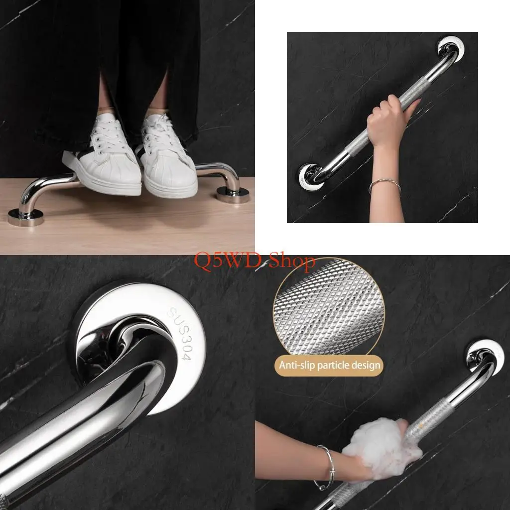 

Q5WD Multipurpose 12Inch Anti Slip Grab Bar 2 Pack Stainless Steel for Bathroom and Toilet Safety Support Easy Setups