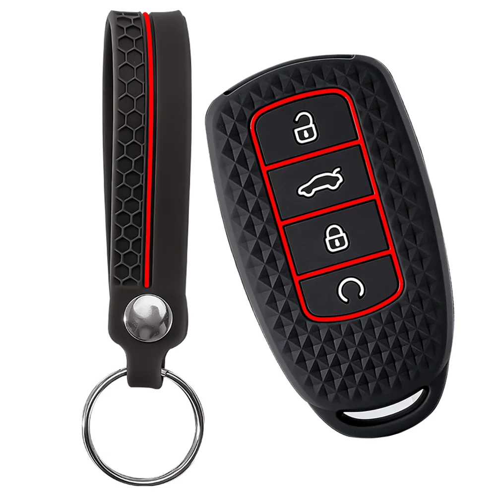 2 PCS Silicone Car Key Case Cover for Chery Jaecoo J7 J8 7 Phev 2025 2024 2023 Protection Key Bag Set Keychain Car Accessories