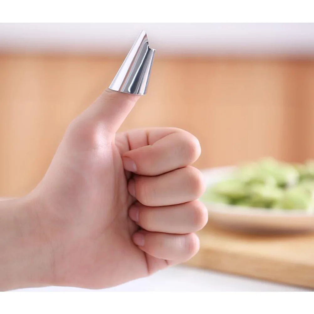 

Shelling Tool Finger Protector 430 Stainless Steel Adjustable Guard Slicing Chopping Peeling Nuts Beans Pistachios