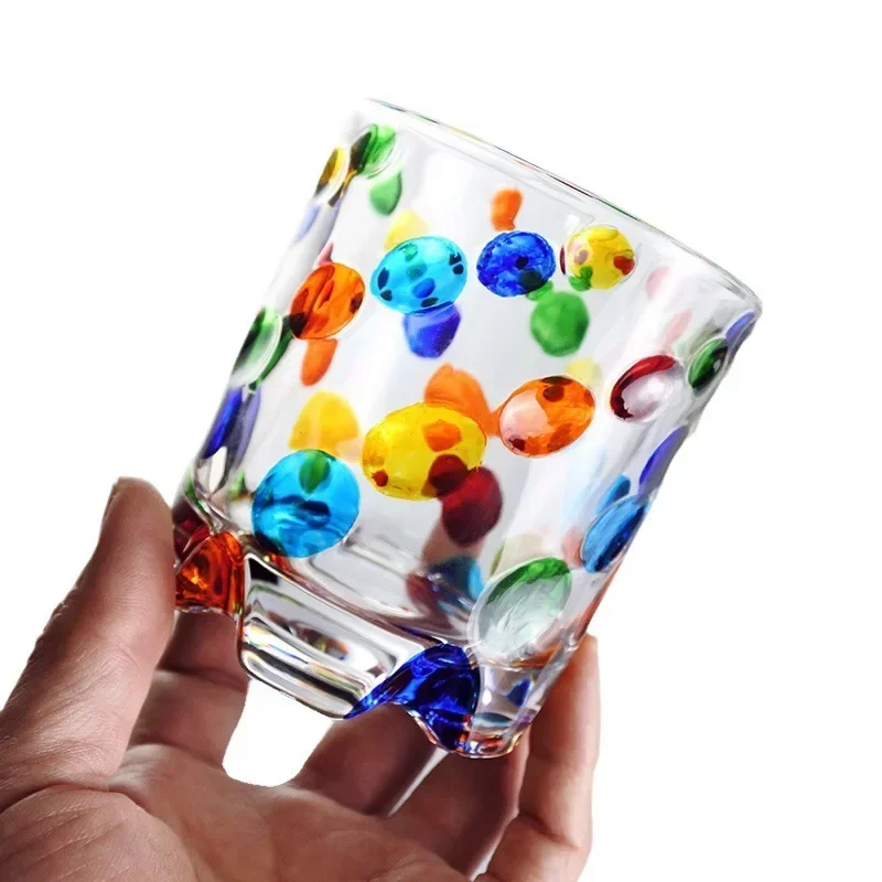 

Painted creative whiskey glass, crystal glass home, foreign wine glass