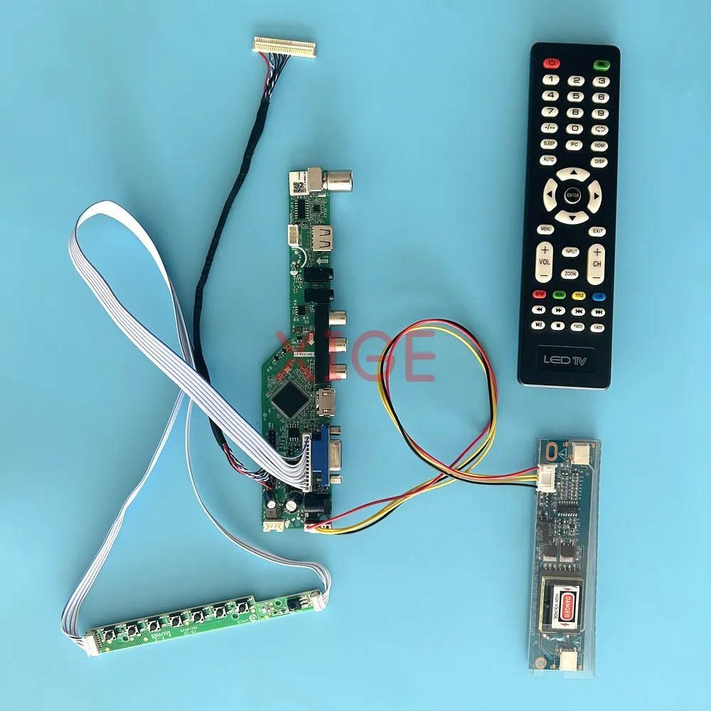 

For LTN154AT08 LP154WX3 TX39D80VC1GAA LCD Controller Card LVDS 30 Pin Screen AV+USB+IR+VGA+HDMI Kit DIY Analog TV 1280*800 2CCFL
