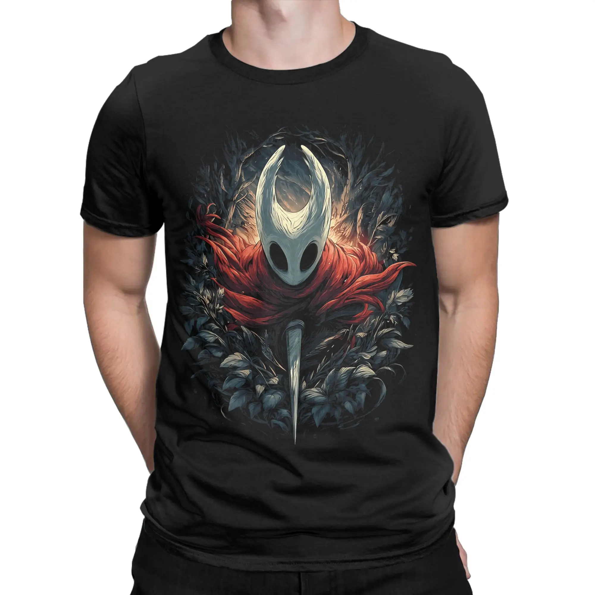 Hollow Knight Silksong Hornet Needle Huntress Graphic T-Shirts Men  Funny 100% Cotton Tees Round Collar Short Sleeve Tops