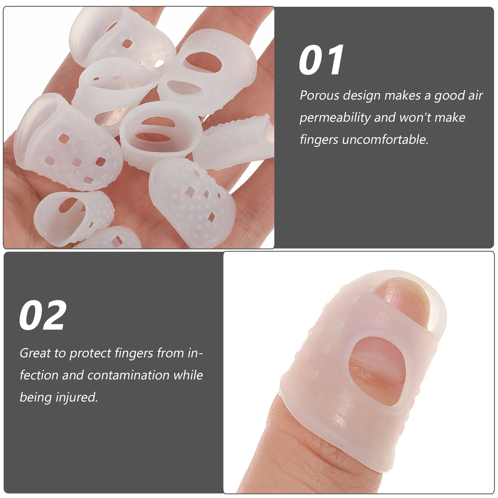 10 قطعة حامي الاصبع غير قابل للانزلاق مطاطا سيليكون إصبع كم للمعلمين العاملين الطبية إصلاح اللوحة مسمار الفن العمل