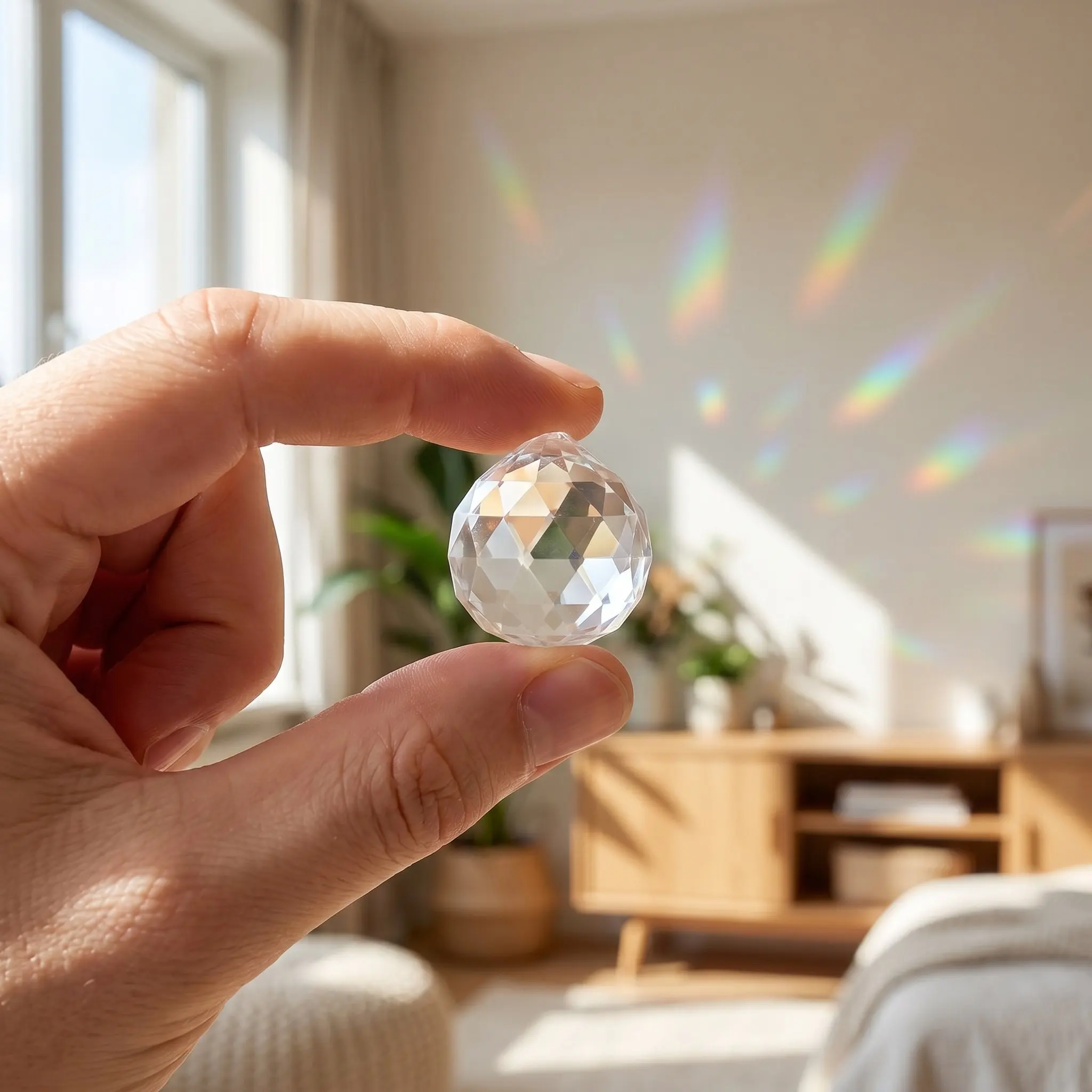 24Pcs Crystal Sun Catcher Prisms Clear Hanging Glass Beads for Windows Decorative Ornaments Living Room Office Garden Rainbow
