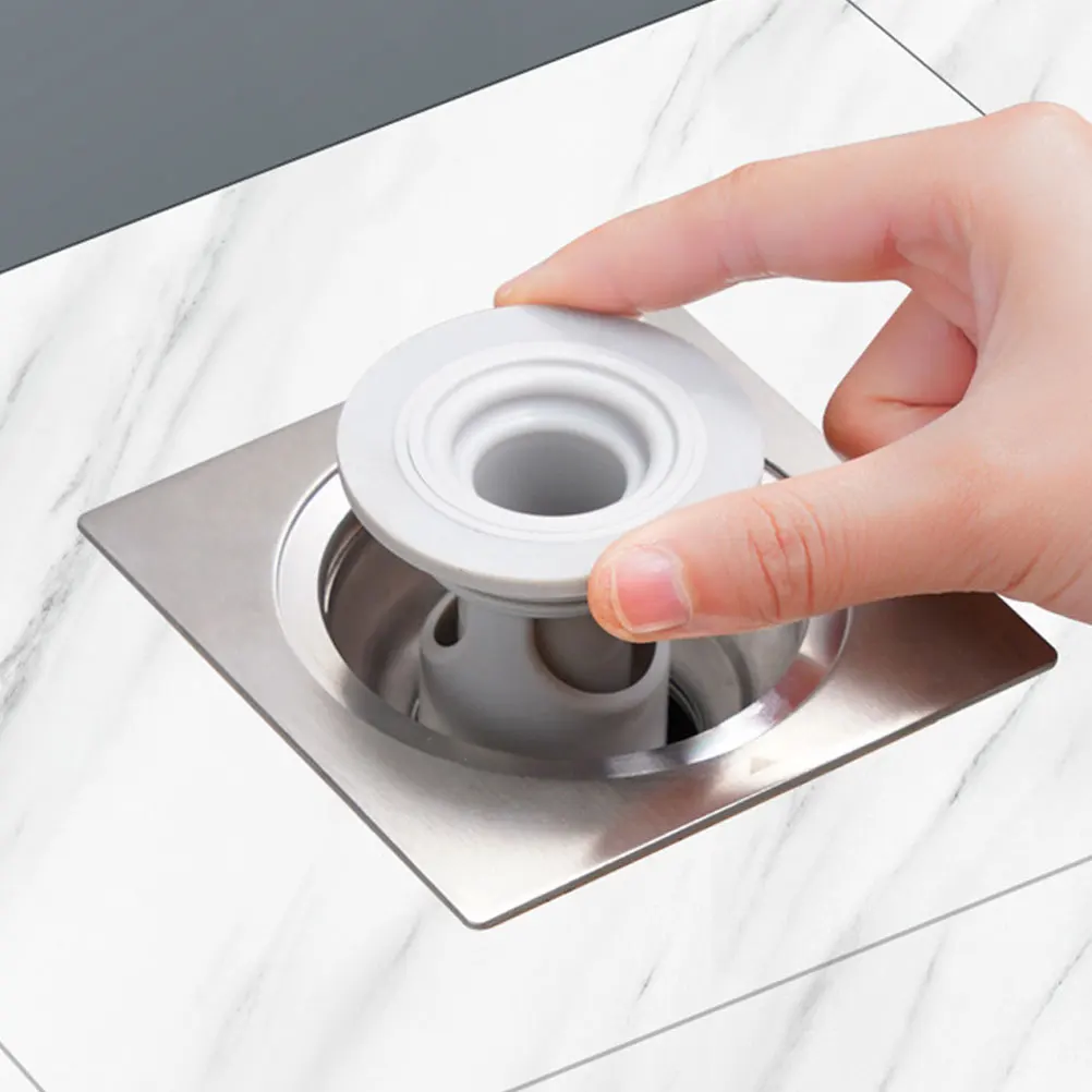 

2pcs Deodorant Floor Drain Covers Durable Kitchen Sink Filter Odor Proof Drain Seal Grey For Bathroom Shower Bathtub Drainage