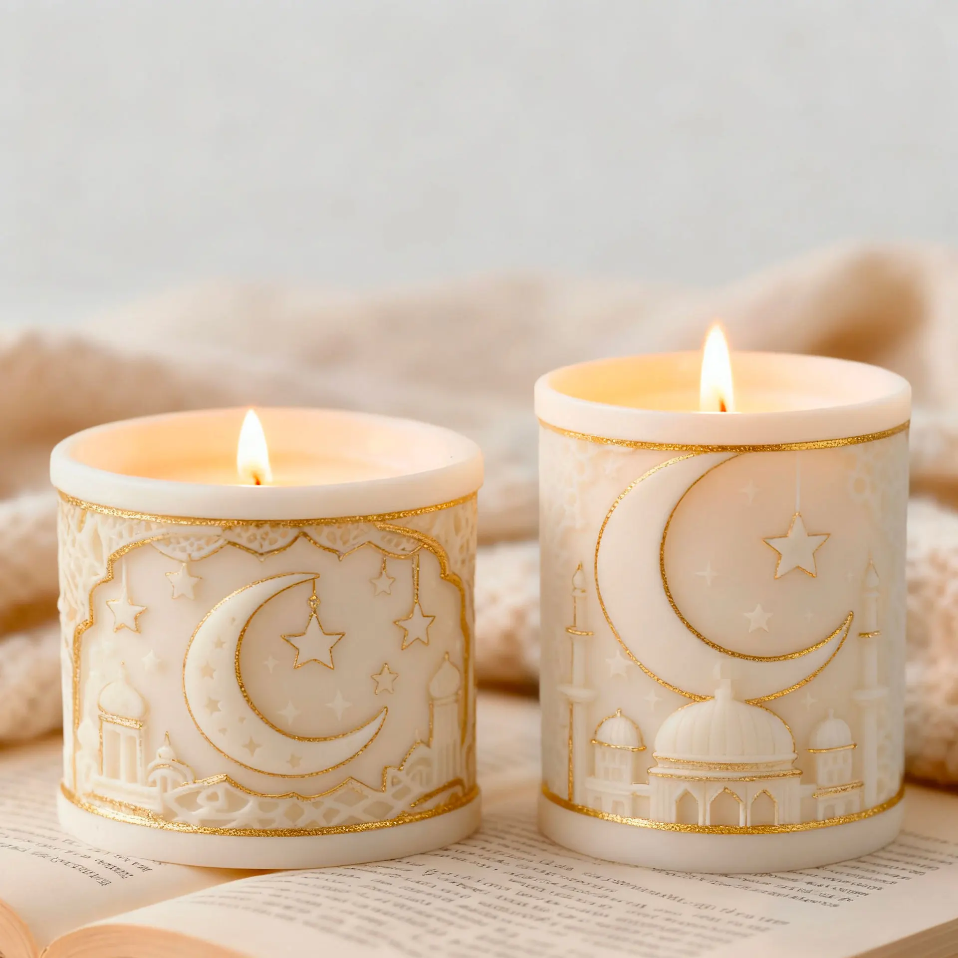 DIY Islam Muslimisches Gebäude 3D Mondschloss Ramadan Silikon-Kerzenformen Handgemachtes Geschenk Aroma-Kerzen Dekorationen Form