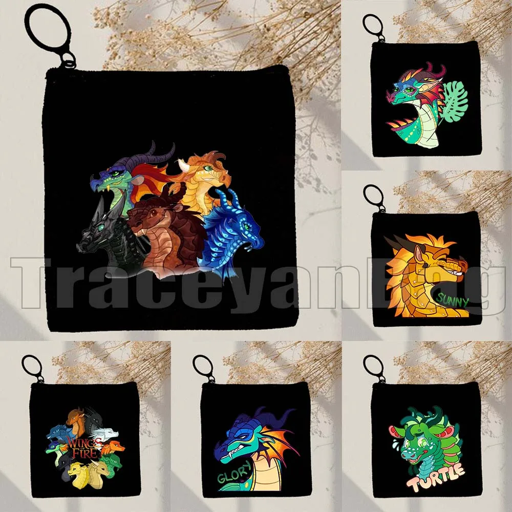 

Cute Cartoon Dragons Wings of Fire Gifts Glory Peril Sunny Tsunami Turtle Winter Canvas Coin Purse Key Case Bag Wallet Pouch