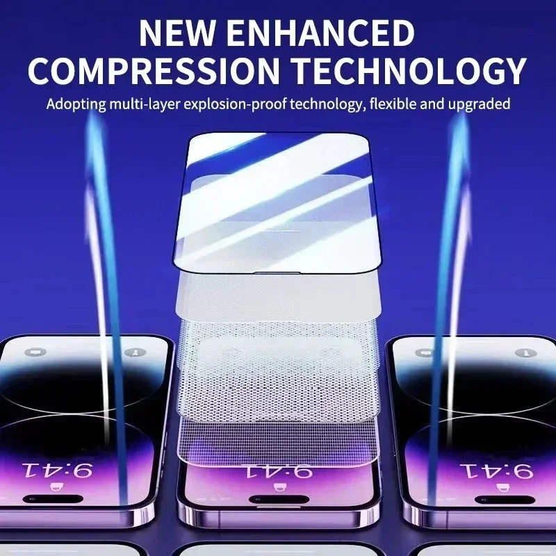 3 قطعة HD Oleophobic طلاء الغبار الحرة سهلة التركيب واقي للشاشة آيفون 14 11 13 12 15 16 برو ماكس Mini XS X XR الزجاج