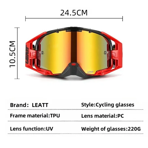 Imagen 2 del producto Gafas de sol para ciclismo de carreras todoterreno, gafas de sol para motocicleta, hombre, MTB, ATV, protección a prueba de viento, gafas de esquí, gafas de seguridad para Motocross
