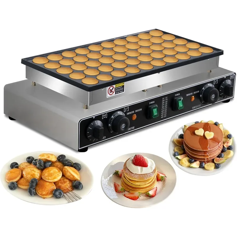 50PCS Mini Pancake Maker 110V 1900W Commercial 1.8 In Mini Dutch Pancake Maker Machine Nonstick stainless steel Commercial