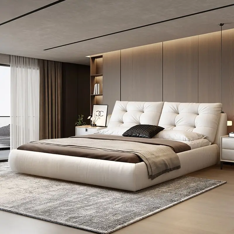 Letto per hotel alla moda Dormire sicuro Decorazione universale per la stanza del sole Letto italiano in legno di bellezza Risparmia spazio Letto Matrimoniale Mobili per la casa