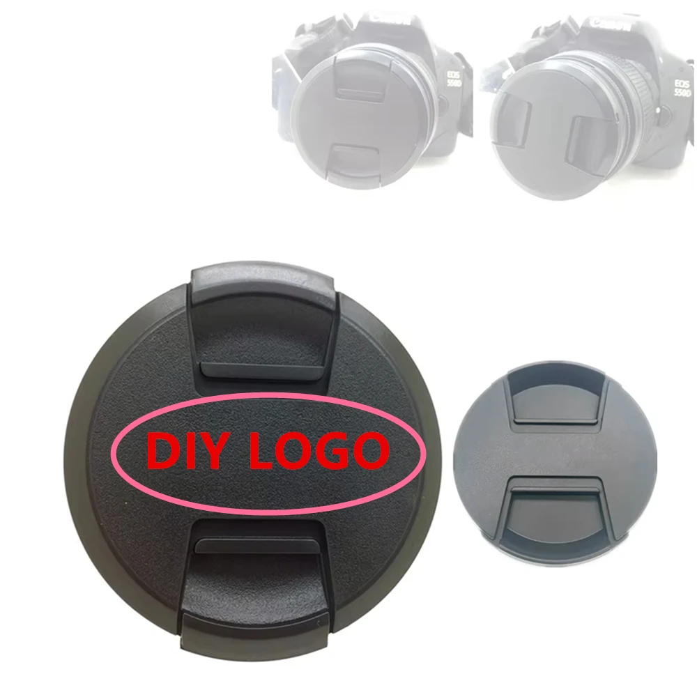 Logotipo personalizado design diy impressão presente novo design snap-on tampa da lente frontal para canon nikon sony fujifilm hasselblad ricoh sigma câmera
