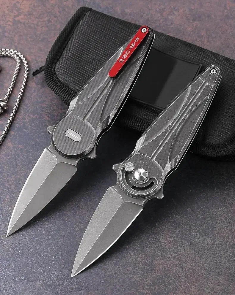 

N690Co High Quality Titanium Alloy Multipurpose Folding Knife 60HRC High Hardness Blade Camping Knife